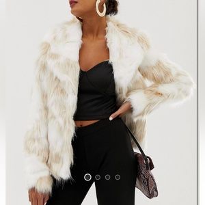 Miss selfridge faux fur coat